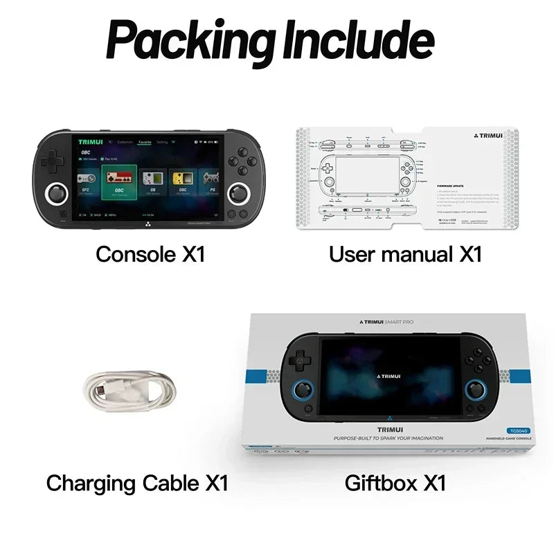 Trimui Smart Pro Handheld Game Console  4.96''IPS Screen Video Game Console Linux SystemRetro Video Game Consoles Birthday Gifts.