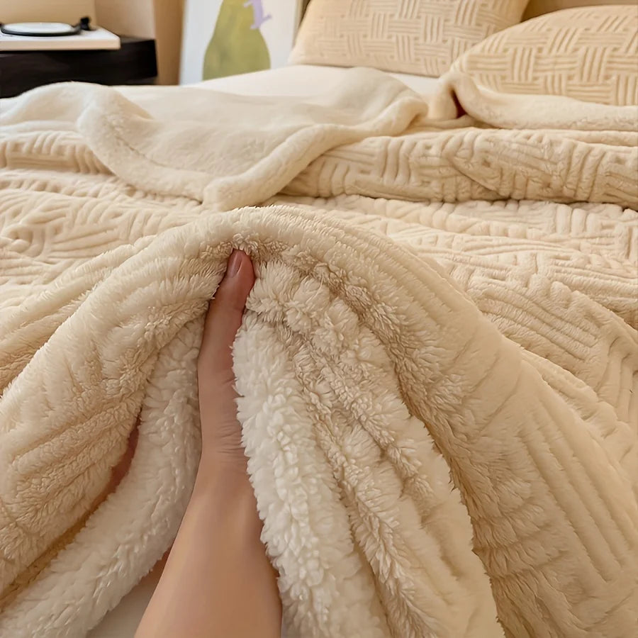 Deluxe Vintage double  - et - soft plush gaff and imitation wool | machine washable | milk velvet knit fabric.