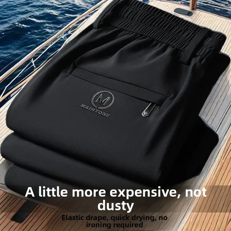 Lässige Herrenhose mit geradem Bein, verschleißfeste Arbeitskleidung für Büro und den täglichen Gebrauch, elastische Taille, lange Sport- und Freizeithose.