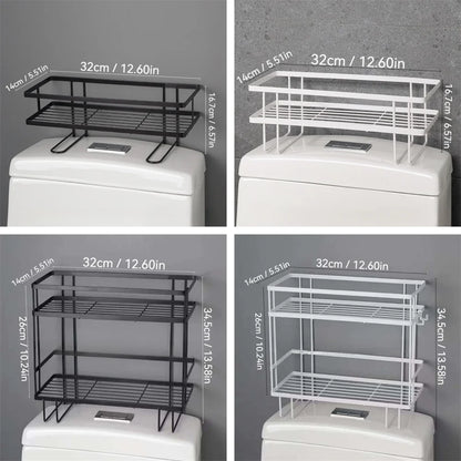 1 Stück Badezimmer-Einzel- und Doppelschicht-Toilettenpapierregal, multifunktionales Badezimmer-Lagerregal ohne Bohren, Badezimmerregal