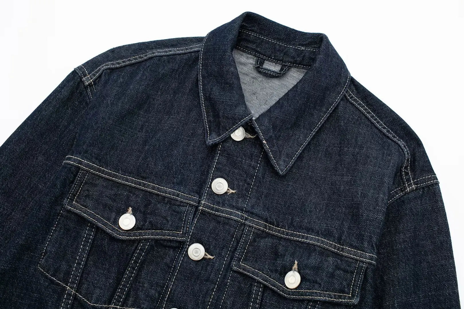 HH Women Vintage Denim Jacket Pant Sets Single Breasted Lapel Long Sleeve Coat Wide Leg Trousers Jeans High Street Outfits.