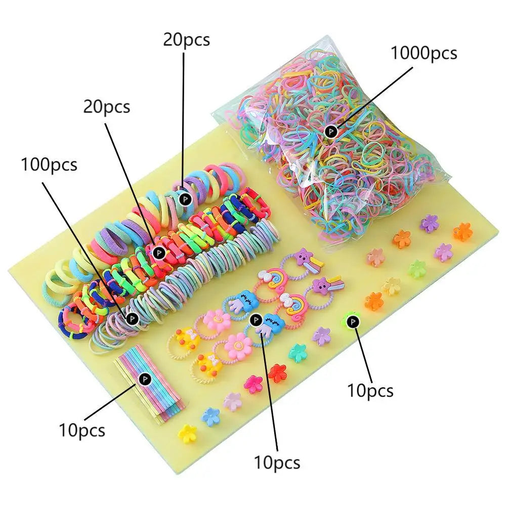 780/830/875/1170pcs Children's Jewelry Hairpin Princess Hairline Baby Hair Band Girl Side Clip Hair Accessories Combination Set.