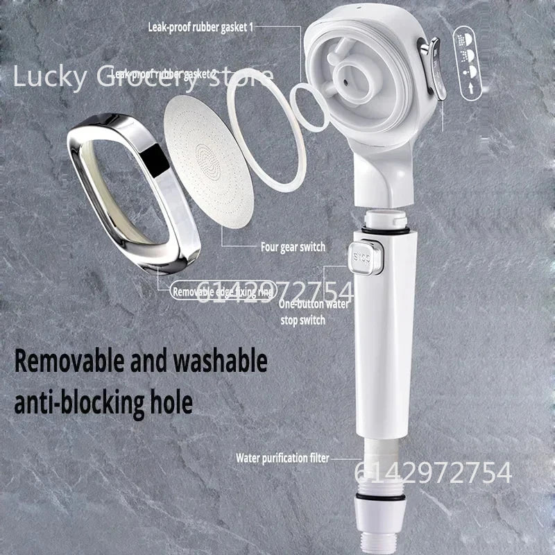 New High Pressure Shower Head 3 Modes Adjustable Filter Shower Head Set Smart Bathroom Shower Head Accessories Sprayer 2025