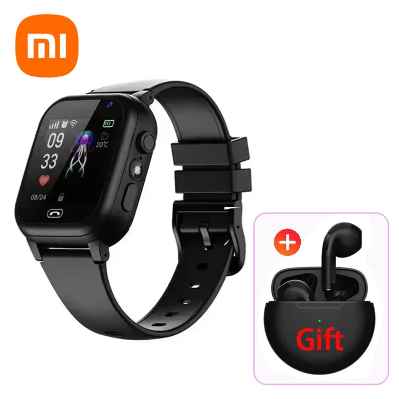 Xiaomi Kids 5G Smart Watch SOS GPS Location Video Call Sim Card Child Camera Waterproof Upgrade 2025For Boys Girls Add Earphone