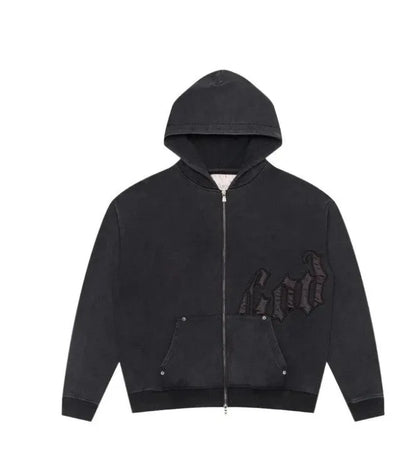 Y2k Retro Zipper Hoodie and Sweatpants 2-piece Set Washed Cotton Men Women Tracksuit Gothic Letter Loose Sweatshirt Jogger Suit.