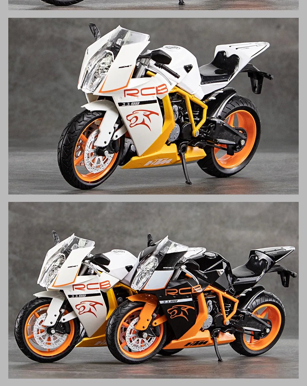 1:12 Scale KTM RC8 Alloy Motorcycle Model Diecast Car Toys for Boys Birthday Gift Toys Car Collection.