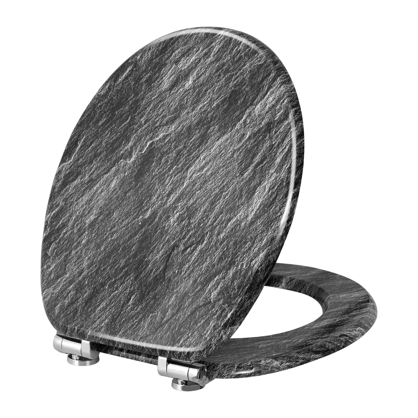 O-förmiger Toilettensitz, verstellbare Scharniere, Toilettendeckel mit Motiv, Soft-Close-Mechanismus für Badezimmer