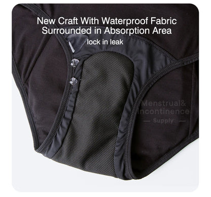 Women Incontinence Underwear Bamboo Fibre High Absorbency Reusable Washable Leakproof Panties for Bladder Leakage.