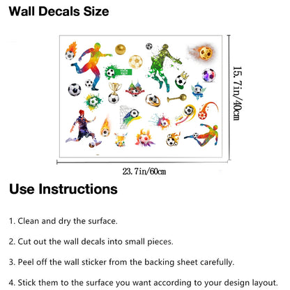 Creative Football PVC Wall Sticker Soccer Personalized Name Wall Decals For Kids Boys Room Mural Bedroom Decor Poster Art