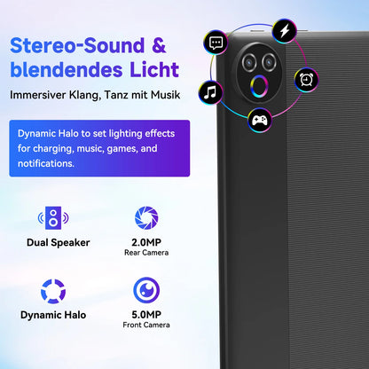 URAO Android 15 Tablet 10.1 Inch 20(3+17)GB RAM 64GB ROM 5-core Dual Camera Tablets PC Set Keyboard/Case/Mouse/Stylus/Headphone.