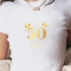 50th birthday squad gold design women's fashion short t-shirt.