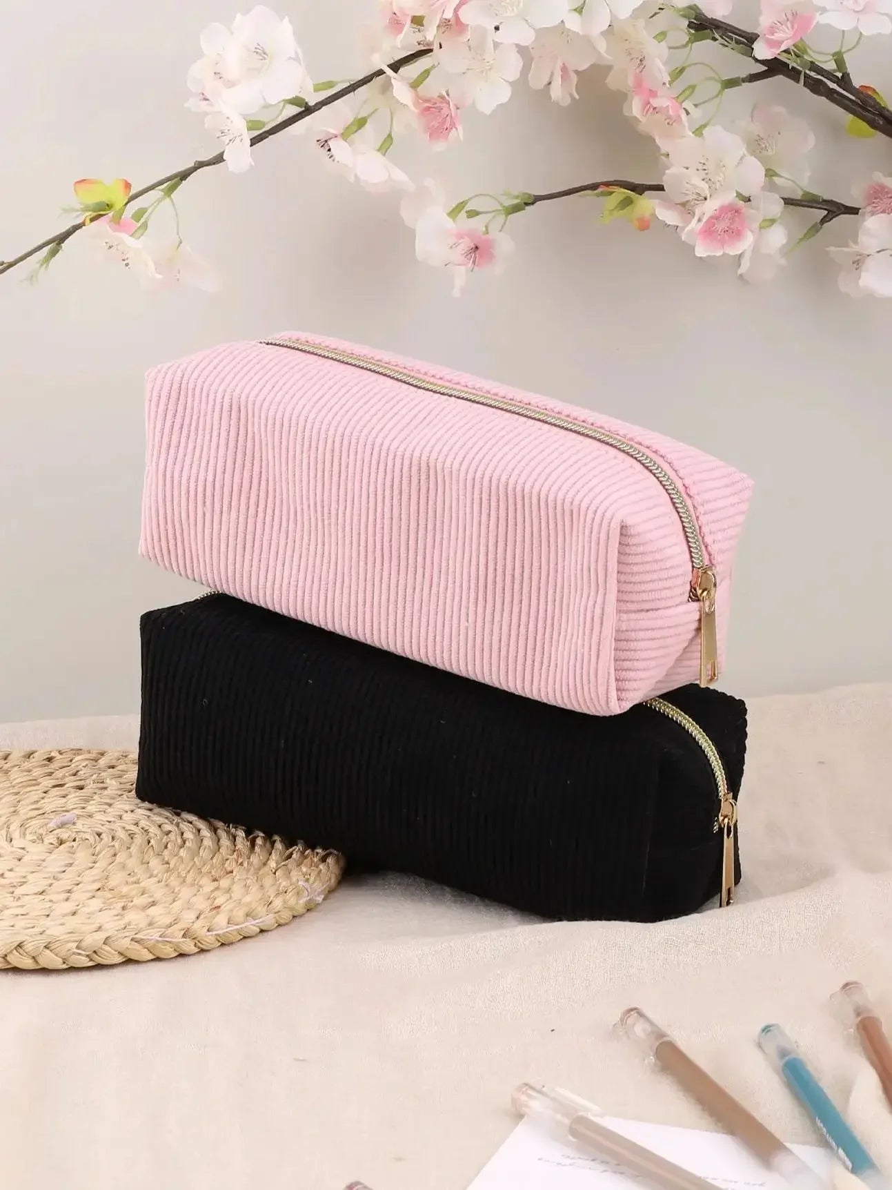 Federmäppchen, einfarbig, Federmäppchen, Schulbedarf, großes Fassungsvermögen, Schreibwarentasche, Schule, japanisches Briefpapier, Schulbedarf.