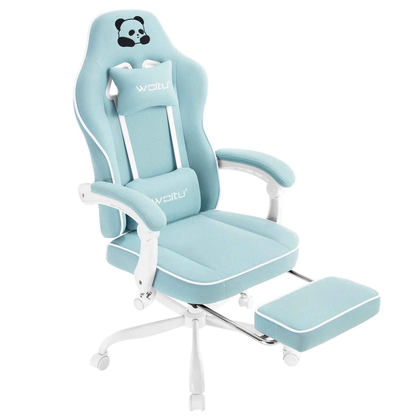 WOLTU Ergonomischer Gaming-Stuhl, Bürostuhl mit hoher Rückenlehne, Drehsessel mit Fußstütze und höhenverstellbarem Computerstuhl für die Lendenwirbelsäule