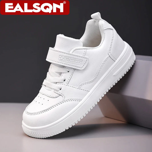 White Kids Sneakers Boys Sports Running Shoes Breathable Mesh Lightweight Comfortable Outdoor Tennis Casual Walking Shoes.