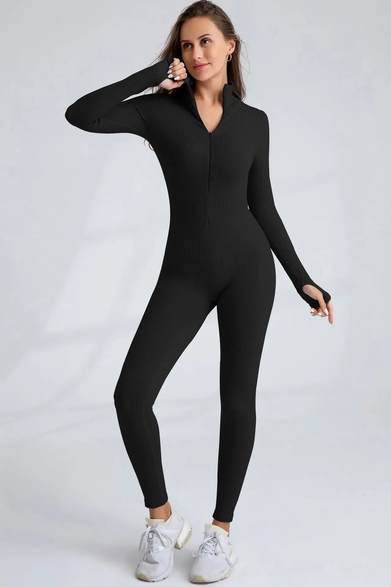 Seamless Zipper Women's Yoga Suit Quick Dry Fitness Running Sportswear Cross-Border European American Style Autumn/Winter