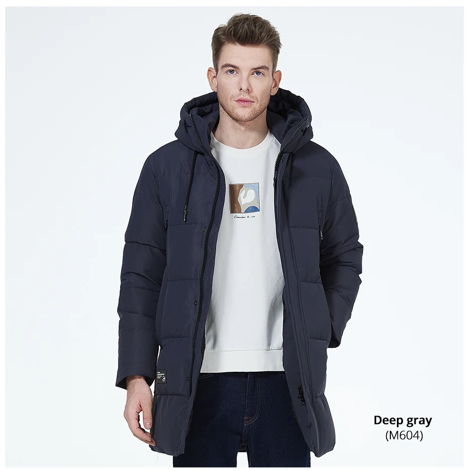 ICEbear 2023 winter jackets for men casual cotton coat mid-length Puffer parkas MWD3061D.