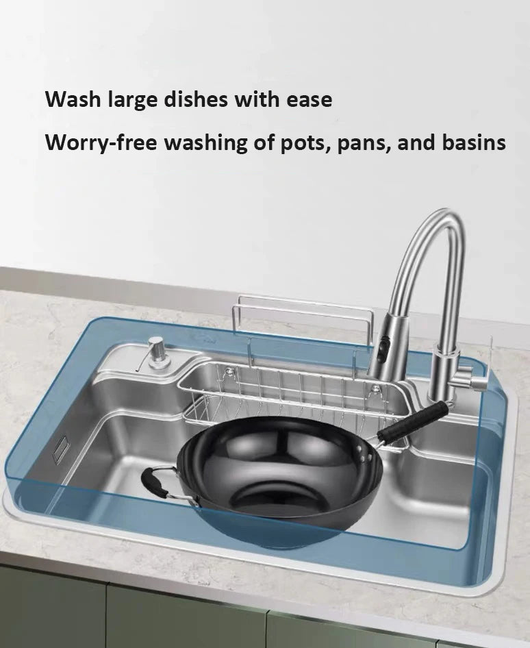 Japanese 3D Flat Large Single Slot Little millet grain Nano 304 Stainless Steel Kitchen Sink Wash Basin Dish Basin for Household