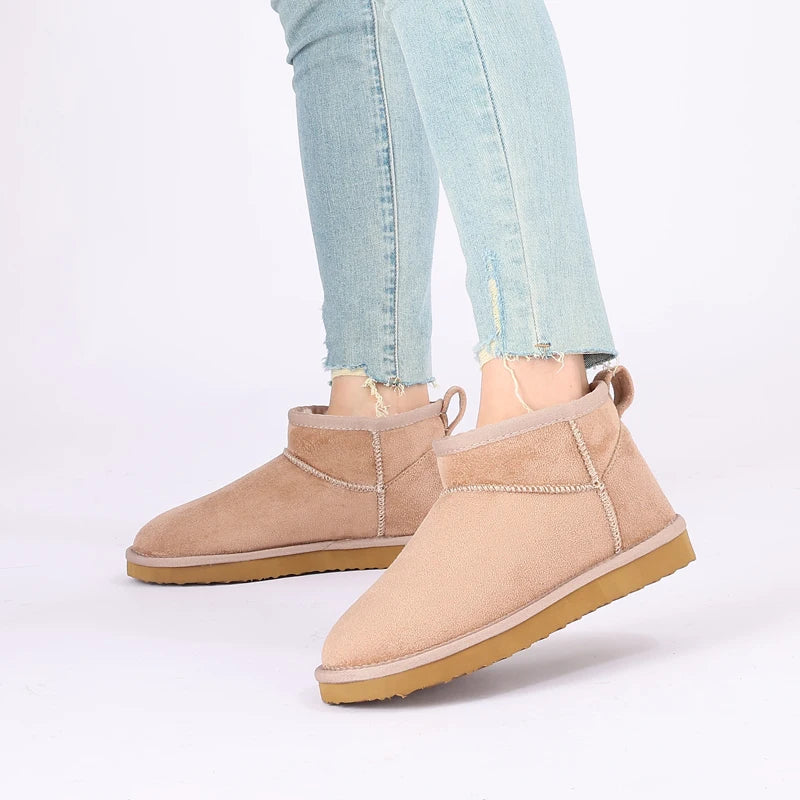 Eyriphy Size: 36-42 New Women's Snow Boots Winter Low-cut Thin Sole Thermal Shoes Gift Boots for Ladies Solid Color Cotton Shoes.