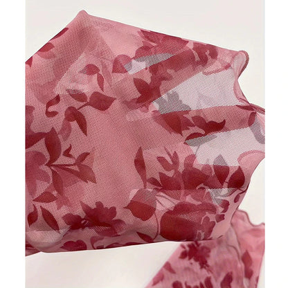 Summer Women's Y2k Floral Printed Sweet V-Neck T-shirts Mesh Beach Party Dress Top Flare Sleeve Square Collar Lace Up Shirt 2025.