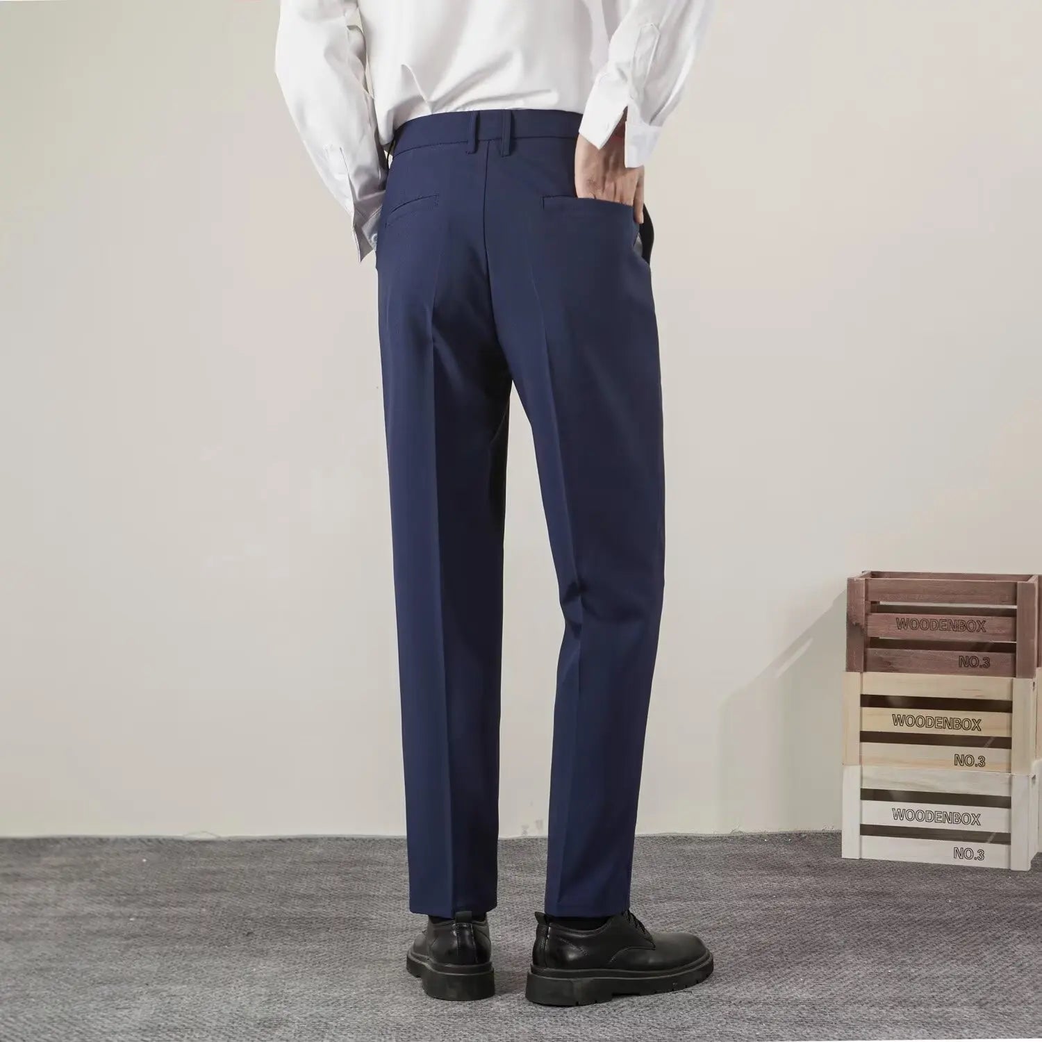 Summer Men's Solid Color Straight Casual Pants Fashion Classic Business Casual Male Brand Clothing Classic Slim Suit Trousers.