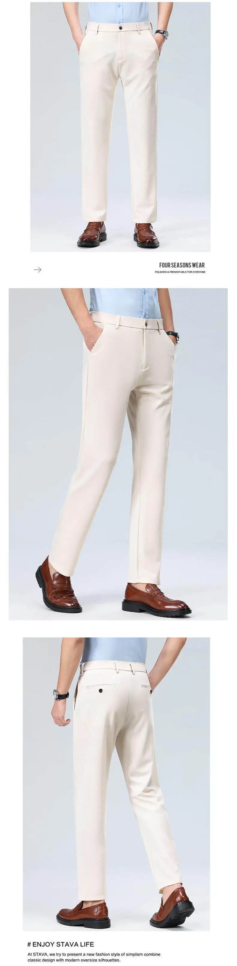 10 color casual pants, men's business casual suit pants, loose straight summer thin stretch suit pants.