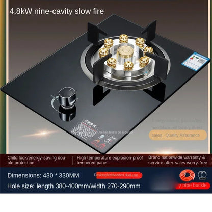 7kw Gas Cooktop Single Stove Household Liquefaction Gas Stove Single Coal Desktop Embedded Single Gas Stove 4.5 KW/5.2kw/