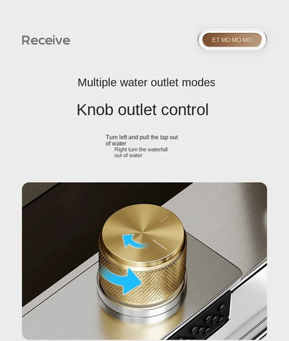 304 Stainless Steel Sink Waterfall Large Single Slot Kitchen Sink Vegetable Sink Stainless Steel Sink Household Sink