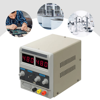 Adjustable DC Power Supply 0-15V 2A, Digital Display with Overcurrent Protection for Phone Repair, Electronics Lab Testing.