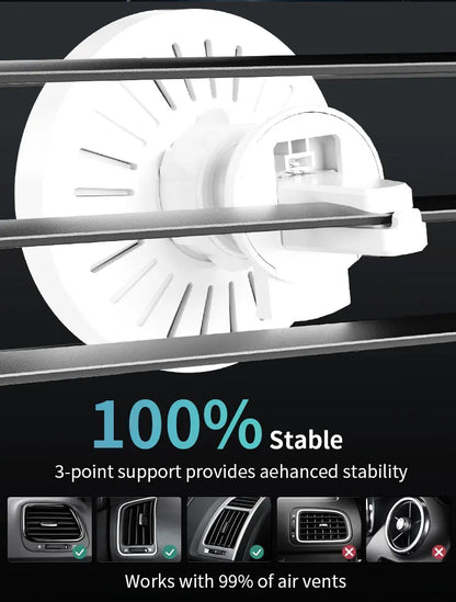 Magnetic Wireless Charger 360 Rotation Air Vent Phone Holder Stand For Magsafe iPhone 16 15 14 13 12 Pro Max Fast Charging Mount.