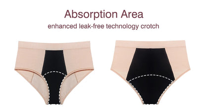 High Waist Menstrual Panties for Women 4-Layer Leakproof Protection Fast Absorbent Period Panties Heavy Flow Briefs.
