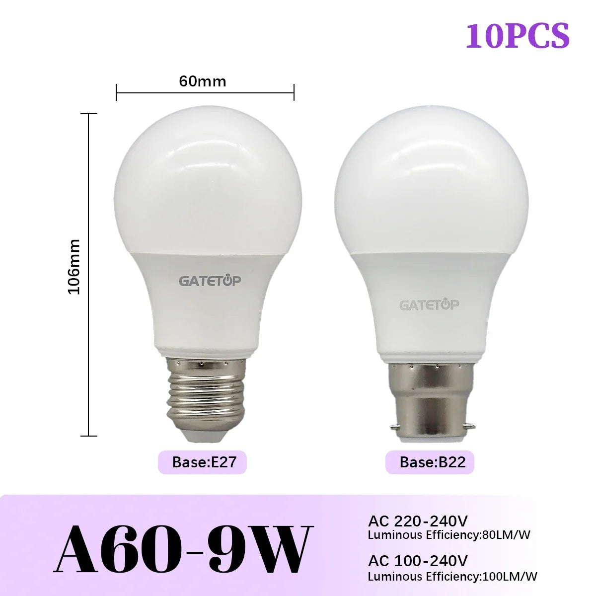 1/10PCS Energiesparlampe E27 B22 Lampen A60 A80 AC220V 230V 110V LED-Licht 20W 18W 24W für Home Derection Wohnzimmerbeleuchtung