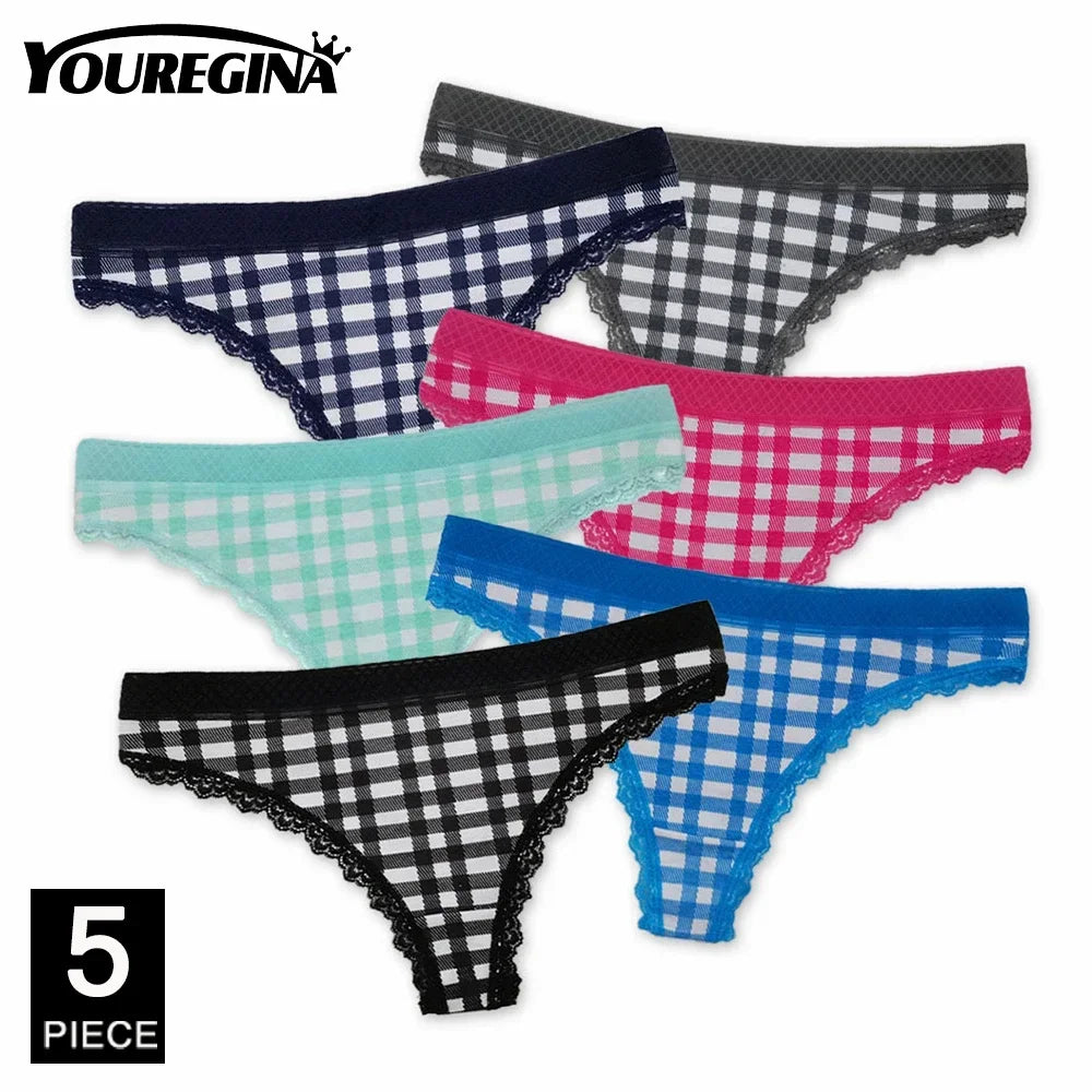 Ladies Cotton Thongs Panties Women Culottes Sexy G Strings Female Underwear Lingerie Comfort Soft Low Rise Tangas 5 pcs/lot.