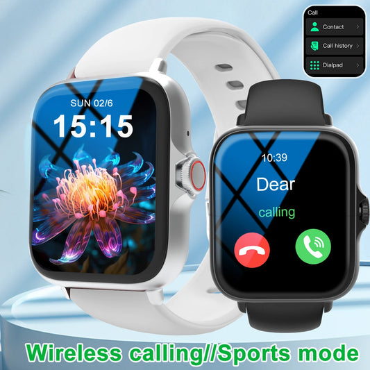 Smart watch with full touch screen, call, message reminder, music control and other functions, compatible with iPhone/android mo.
