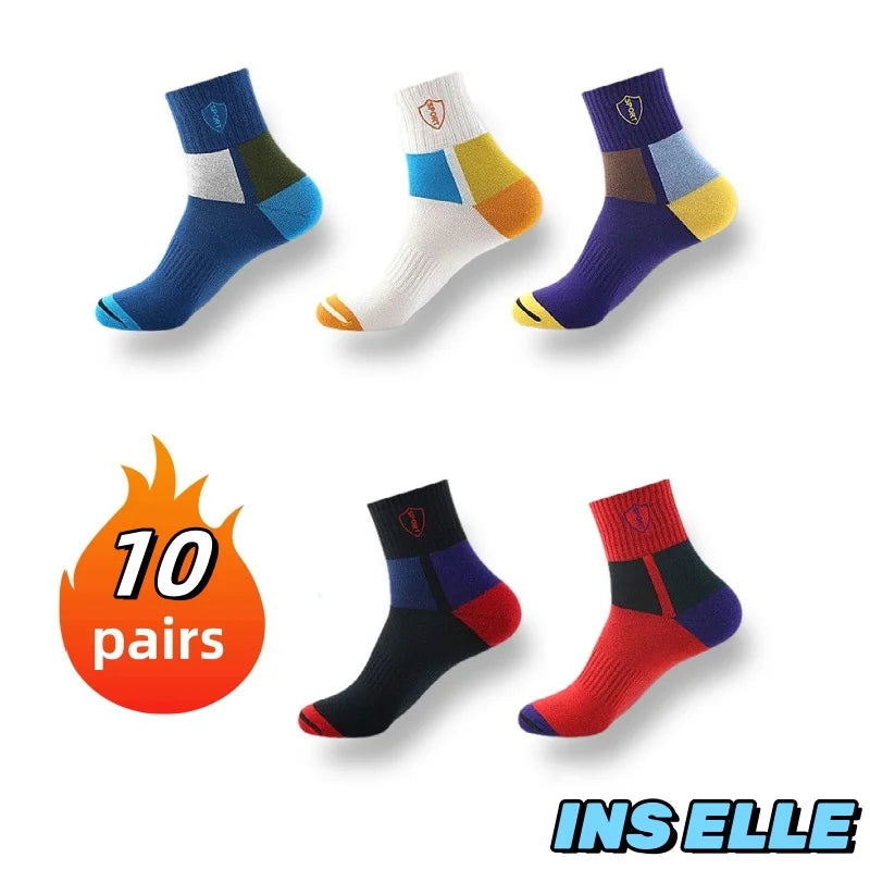 10/5/3pairs Breathable Con Sports Stockings Men Bamboo Fiber Autumn and Winter Men Socks Sweat Absorption Deodorant Business Sox.
