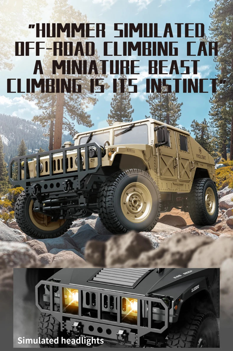 2.4G 1:14 RC Crawler 4WD Remote Control Car Simulation Military Model JJRC C8835 RC Car Offroad Climbing Vehicle Toys Gifts.