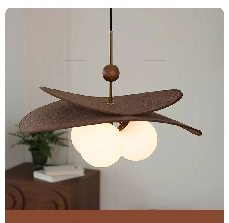 Wabi Sabi Hängeleuchte aus Korbgeflecht, Vintage-Glasblasen-Pendelleuchte für Esszimmer, Schlafzimmer, Wohnzimmer.