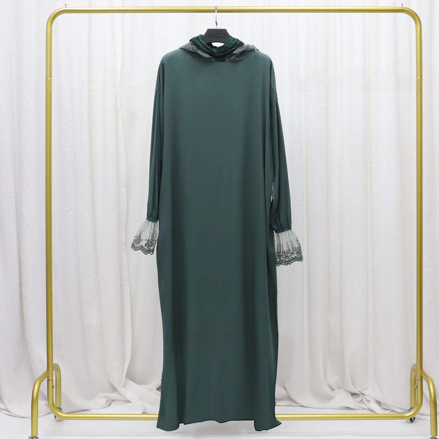 2025 Latest Lace Hoodie Soft And Comfortable jilbab One Piece Long Robe Prayer Abaya Jilbab Nikab Abaya Muslim Dress for Women