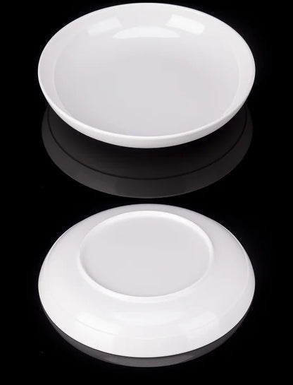 Deep Round Melamine Dinner Plates White Hotel Serving Tray Table Dishes Imitation Porcelain Dishes to Eat Kitchen Dining Sets.