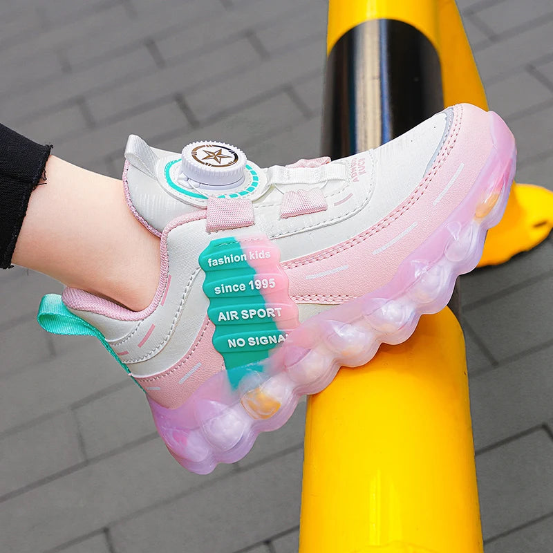 New Anti-skid Leather Kids Sneakers for 5-16Years Girls Casual Walking Footwear Non Slip Children Boys Sport Running Sneaker.