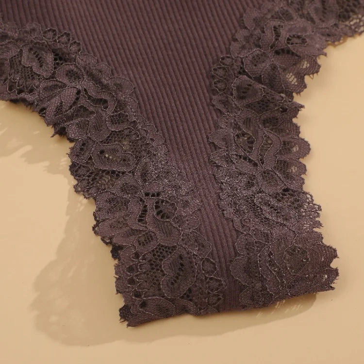 11PCS Women Lace Cotton Panties Seamless Brazilian Panties Sexy Low-Waist T-Back Bikini Female Breathable Underwear Lingerie.