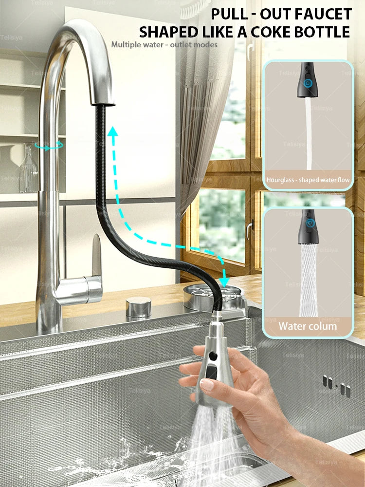 Küchenspüle aus Edelstahl 304, silberfarben, großes Einzelschlitz-Unterbaum-Multifunktionsspülbecken, Geschirrspülbecken