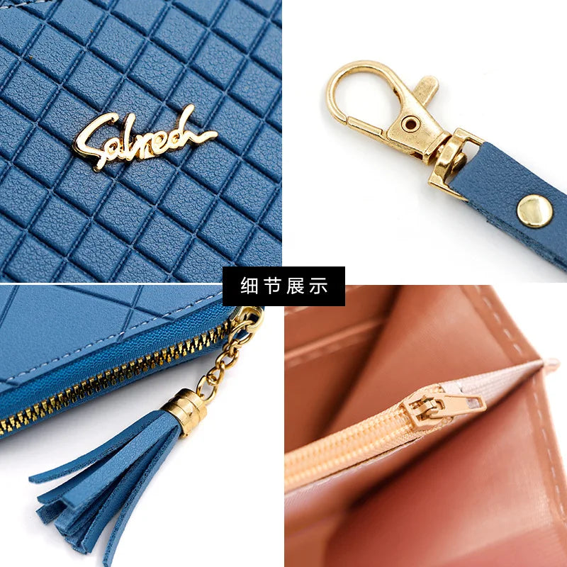 Zipper Money Coin Purse Women Card Holder Long PU Leather Clutch Wallet Large Capacity Lady Wristlet Phone HandBags Money Pocket.