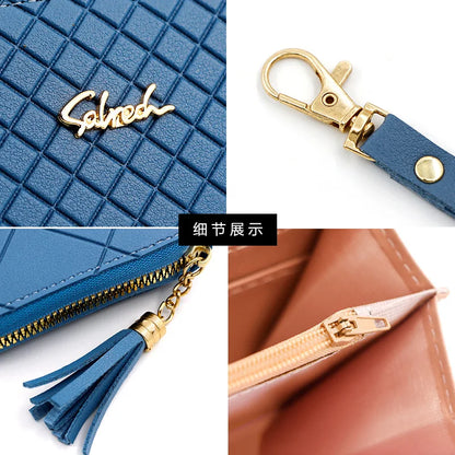 Zipper Money Coin Purse Women Card Holder Long PU Leather Clutch Wallet Large Capacity Lady Wristlet Phone HandBags Money Pocket.