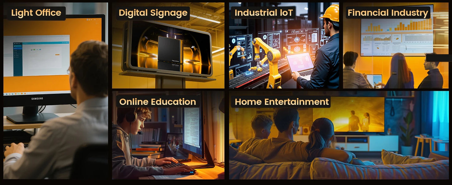 PELADN Gaming WO-4 Mini PC AMD Ryzen 5 7640HS(6 Cores，Up to 5.0GHz) 32GB Dual DDR5 1TB PCIe3.0 SSD Quadruple 4k Display support.