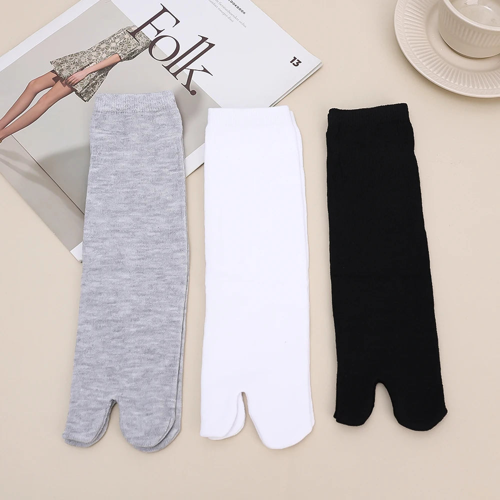 Fashion Japanese Style Tabi Toe Socks for Men Women Summer Fiber Two Finger Socks Kimono Flip Flop Sandal Split Tabi Toe Sock.