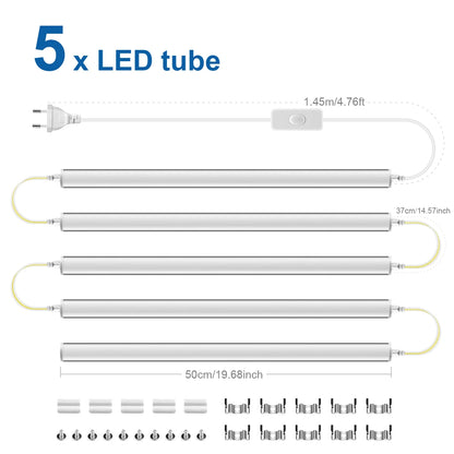 50cm T5 LED Tube Light AC85-265V, 2835 SMD Eye Protection No Flicker, Replace Fluorescent Light for Home, Office, Shop, Hotel.