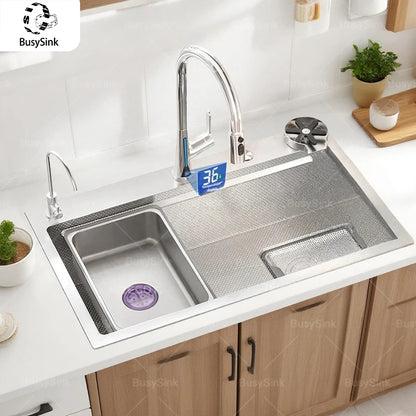 Corrosion Resistant Stainless Steel Household 316L Food Grade Kitchen Sink Large Single Slot Dish and Vegetable Wash Basin