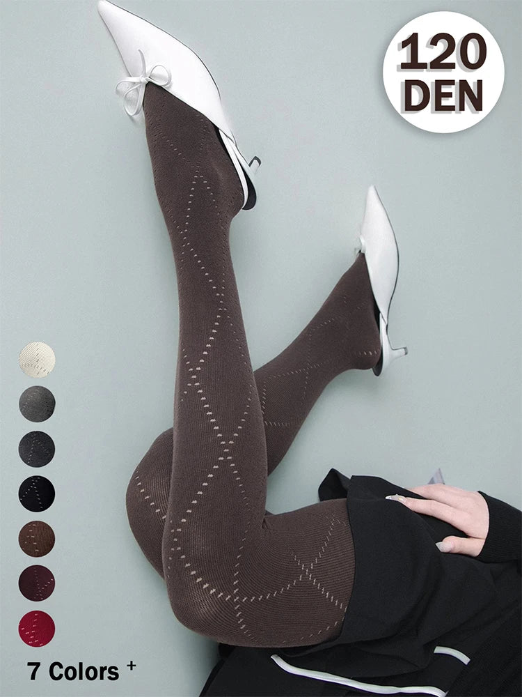 Talenza Autumn Winter Leggings Women's Solid High Waist Slim Sexy Warm Pantyhose Super Elastic Y2k Hollow Tights Women's Socks