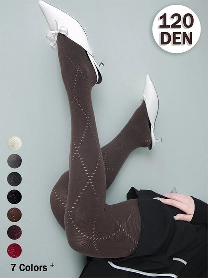 Talenza Autumn Winter Leggings Women's Solid High Waist Slim Sexy Warm Pantyhose Super Elastic Y2k Hollow Tights Women's Socks