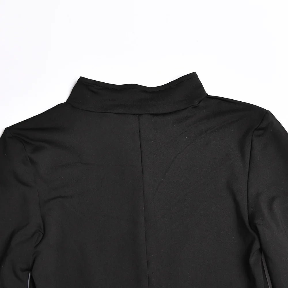 Elegant Women Zip-up O-neck Long Sleeve Jumpsuit Streetwear 2025 Summer Autumn Female Overalls One Piece Fitness Sports Bodysuit